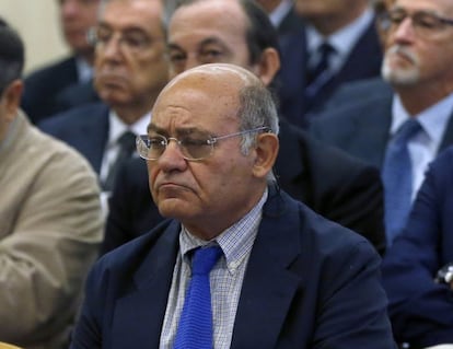 El expresidente de Viajes Marsans y de la CEOE Gerardo Díaz Ferrán, durante la primera sesión del juicio.