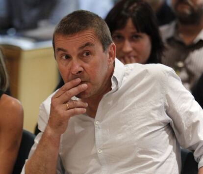 El exportavoz de Batasuna, Arnaldo Otegi, en el banquillo de la Audiencia Nacional.