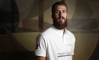 Sergio Rodríguez posa tras la entrevista