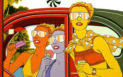 Ilustración de Antonio Lopez de la modelo< Donna Jordan, de 1970.