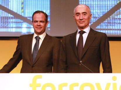 &Iacute;&ntilde;igo Meir&aacute;s y Rafael del Pino, consejero delegado y presidente de Ferrovial. 