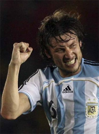 Heinze celebra un gol en la pasada Copa de América