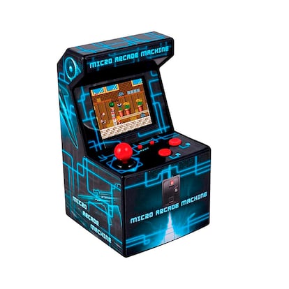 Consola retro portátil sobre fondo blanco.