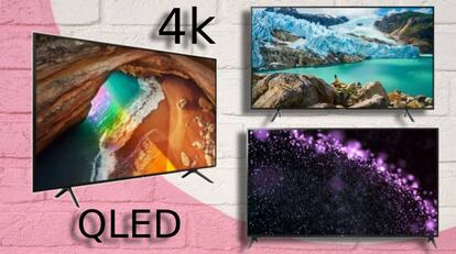 Una selección de modelos, tamaños y precios distintos en televisiones con tecnología 4K, Smart TV y QLED.