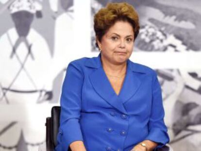 Dilma durante cerimônia no Palácio do Planalto nesta quarta-feira.