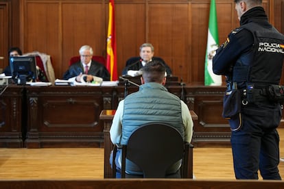 Germán C. V., durante el juicio en el que ha sido condenado por asesinar a su pareja de 17 años, en El Rubio (Sevilla) en 2023.