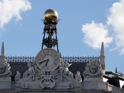 Vista del tejado del Banco de Espa&ntilde;a.
 