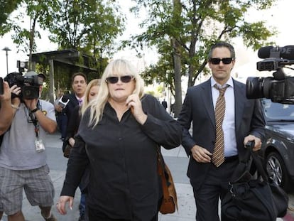 Debbie Rowe, a su llegada al tribunal en Los &Aacute;ngeles, el 15 de agosto de 2013.