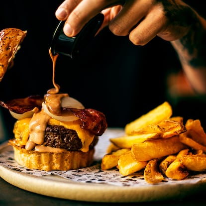 Una de las hamburguesas de la carta en Fitzgerald Burger.