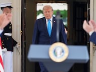 El presidente Donald Trump llega para intervenir en un acto en el que se anuncia la iniciativa Freedom Haulers en la Casa Blanca, en Washington, el pasado 30 de julio.