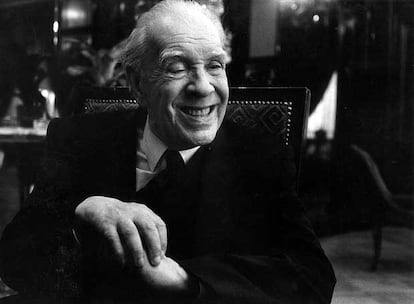 Jorge Luis Borges, en Madrid en 1985.