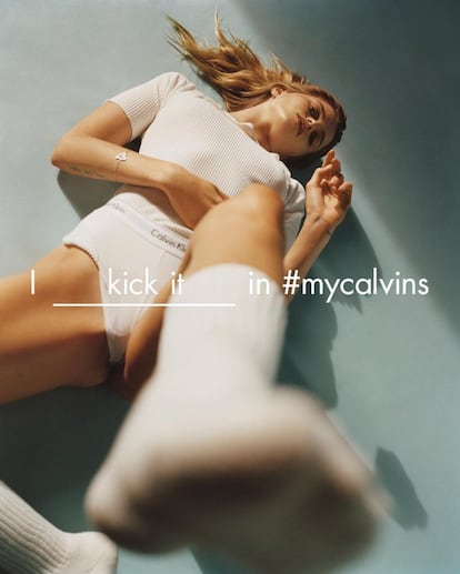 Imagen de la campaña Erotica, de Calvin Klein, con el 'hashtag' elegido para la línea: "I_in #mycalvins".