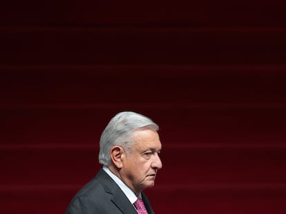 Andrés Manuel López Obrador, durante una ceremonia en Palacio Nacional, en julio de 2021.