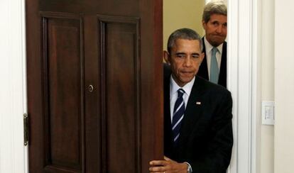 Barack Obama y John Kerry, hace unos d&iacute;as en la Casa Blanca. 