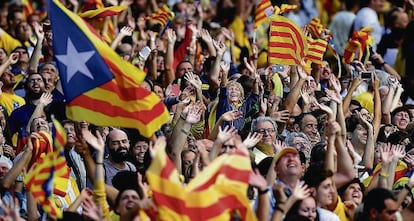 Manifestaci&oacute;n de la Diada de 2013 en el paseo de Gracia de Barcelona.