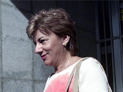 Dolores Vázquez a la salida del juzgado