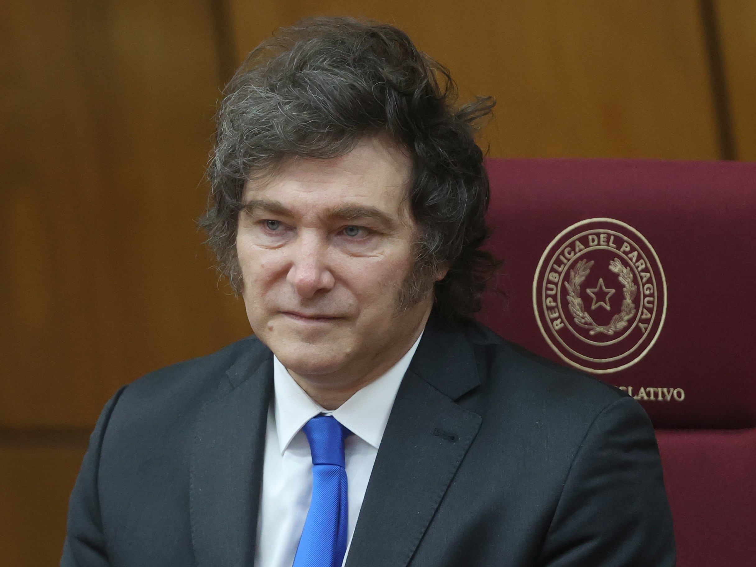 Javier Milei en el Palacio Legislativo en Asunción (Paraguay), el 17 de septiembre.