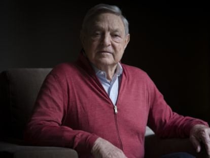 George Soros (Budapest, 1930), durante una entrevistaen Barcelona.