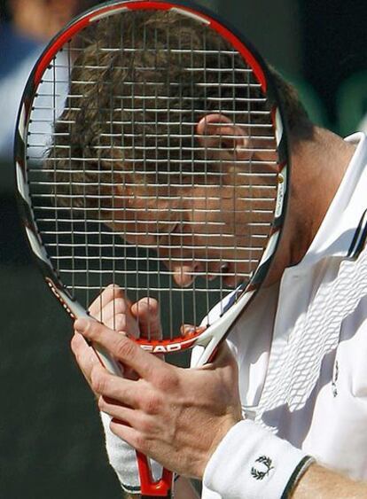 Murray, en el momento de ganar el último punto a Ferrero.