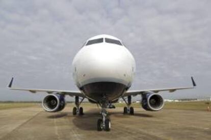 Vista frontal de un Airbus A320