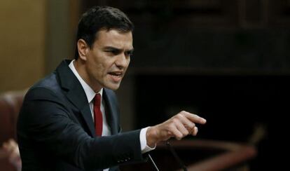 Pedro Sánchez en una intervenció recent.