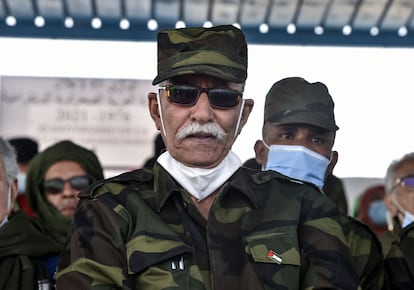 El líder del Frente Polisario, Brahim Gali, en el campo de refugiados de Tinduf (Argelia) el 27 de febrero.