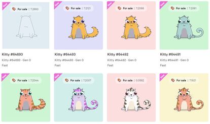 Comercio de 'criptokitties'