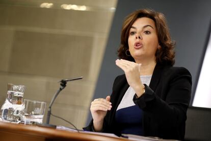 Soraya Sáenz de Santamaría, vicepresidenta y ministerio de la Presicencia y para las Adminitraciones Territoriales.