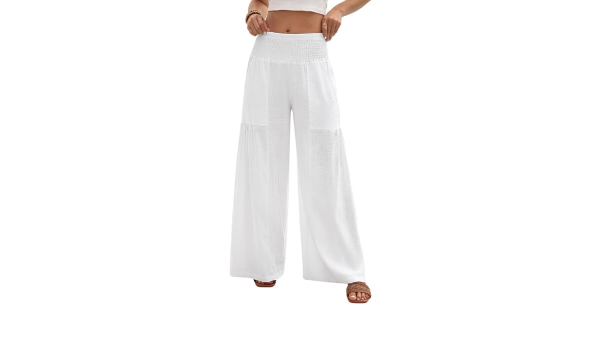 Pantalón con mezcla de lino y algodón.
