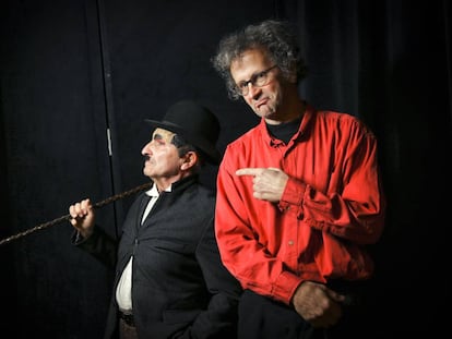 El pianista Jean Jadin y el actor Guy Cohen en el Teatro Real.