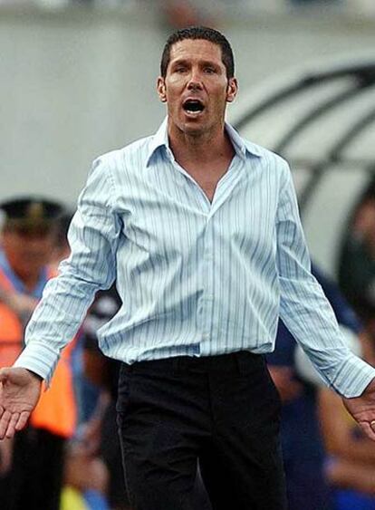 El entrenador de Estudiantes de La Plata, Diego Simeone.