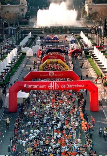 Salida del maratón de Barcelona celebrado en 2003.