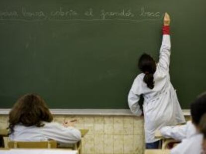 Alumnos del colegio concertado Mare de Deu del Roser de Barcelona.