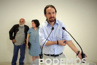 Pablo Iglesias durante una rueda de prensa.