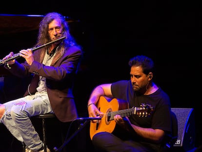 Niño Josele y Jorge Pardo actúan en el Kursaal durante el festival Jazzaldia.