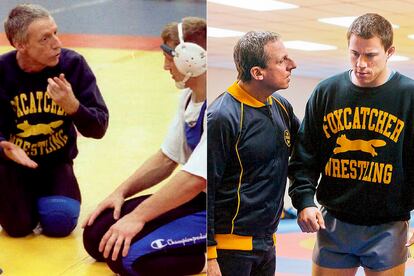 Película: Foxcatcher (Benett Miller)

	Basada en la vida de: el triángulo que se formó entre el luchador Mark Schultz y su hermano Dave con su sponsor, John du Pont, mientras entrenaban para los juegos de Seúl'88.

	Podría estar nominada a: Mejor película, actor (Steve Carrell), actor de reparto (Mark Ruffalo y Channing Tatum), director y maquillaje.