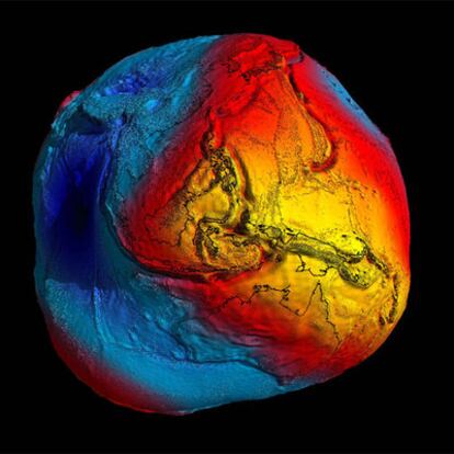 Representación de la Tierra elaborada con los datos del satélite <i>Goce.</i>