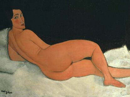 <i>Desnudo echado sobre el costado izquierdo</i>, de Amedeo Modigliani.