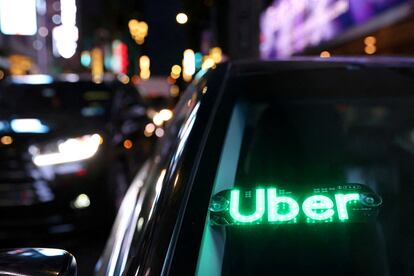 Un vehículo de Uber, en Manhattan.