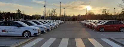 Flota de Audi A1 de Línea Directa, ofrecidos a la Comunidad de Madrid durante el mes de marzo y abril, para los profesionales sanitarios que trabajaban en el hospital de Ifema.