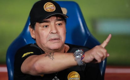 Maradona, durante un partido en Ciudad de México.