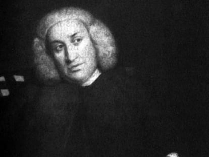 Detalle del cuadro de Samuel Johnson, pintado por Joshua Reynolds.