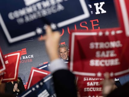 California Republican Kevin McCarthy, who is shaping up to be speaker of the House of Representatives, during election night.