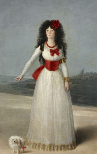 La duquesa de Alba de blanco, retratada por Goya.