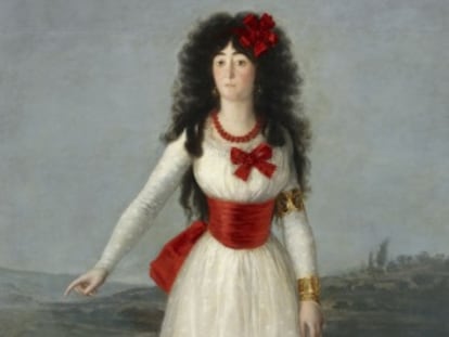 La duquesa de Alba de blanco, retratada por Goya.