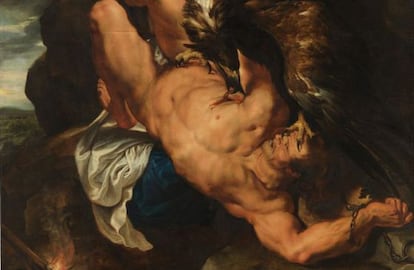 Una de las pinturas incluidas en la muesta Las furias, del Prado: 'Prometeo encadenado', de Pedro Pablo Rubens y Frans Snyders.