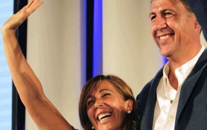 Albiol y Sánchez-Camacho, durante el acto de inicio de campaña.