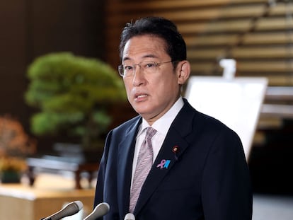 O primeiro-ministro japonês, Fumio Kishida, nesta sexta-feira em Tóquio.