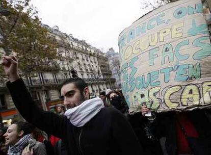 Manifestacíón estudiantil en París contra la reforma universitaria, el pasado jueves.