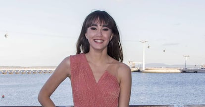 Aitana Ocaña antes de la final del festival de Eurovisión en Lisboa.